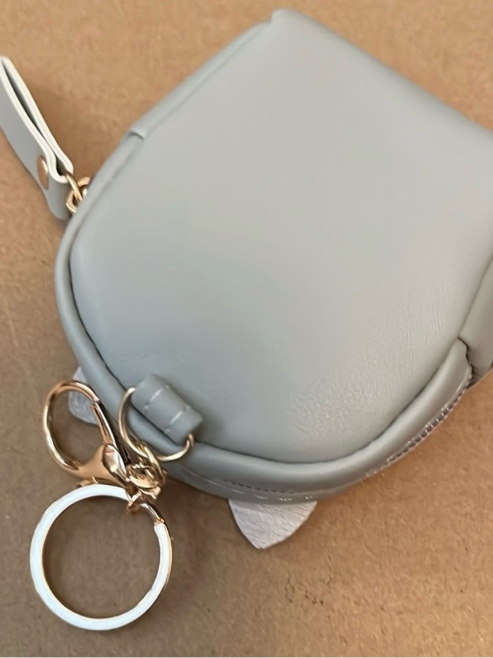 Cute Owl Coin Purse Keychain Bag Charm - Gray & White - Picture 10 of 15